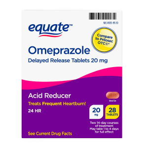 Equate Omeprazole Delayed Release Tablets 20 mg, Acid Reducer, 28 Count
