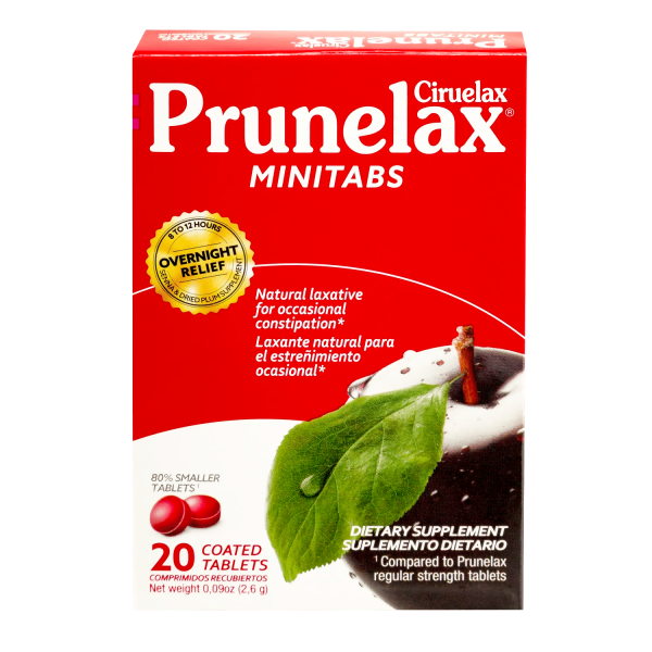 Prunelax Ciruelax Minitab's Natural Laxative Coated Tablets, 20 Count