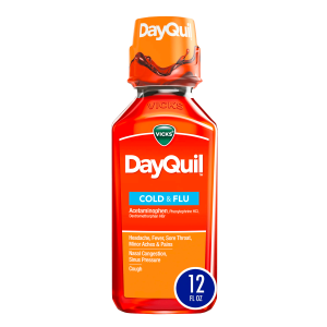 Vicks DayQuil Daytime Cold, Cough and Flu Liquid Medicine, 12 fl oz
