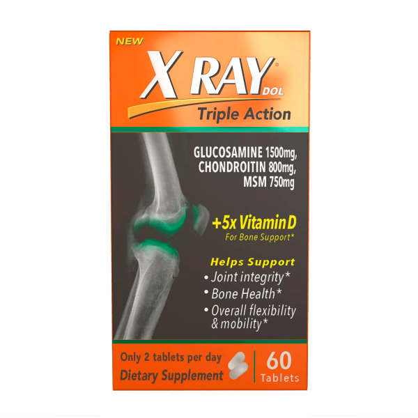 XRay Triple Action Joint Health Supplement with Vitamin D, 60 Count
