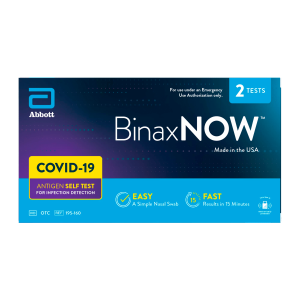 BinaxNOW COVID‐19 Antigen Self Test by Abbott (2 Count)