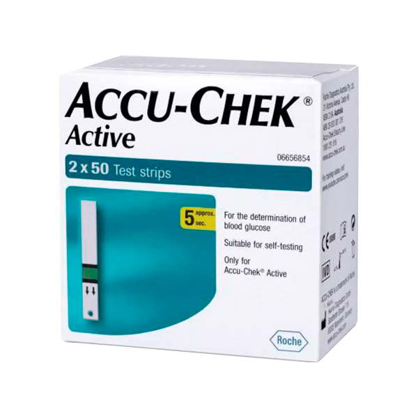 Accu-Chek Active Glucometer Test Strips Box Of 100 (50 X 2) - Görsel 2