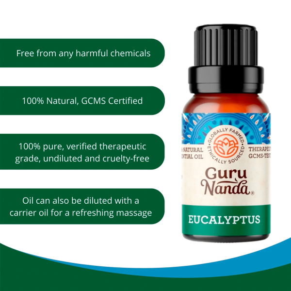GuruNanda 100% Pure & Natural Eucalyptus Essential Oil for Aromatherapy & Diffuser - 15ml - Görsel 2