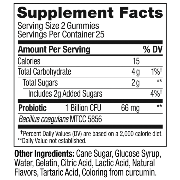OLLY Probiotic Gummy, Immune & Digestive Health, Probiotic Supplement, Mango, 50 Ct - Görsel 2