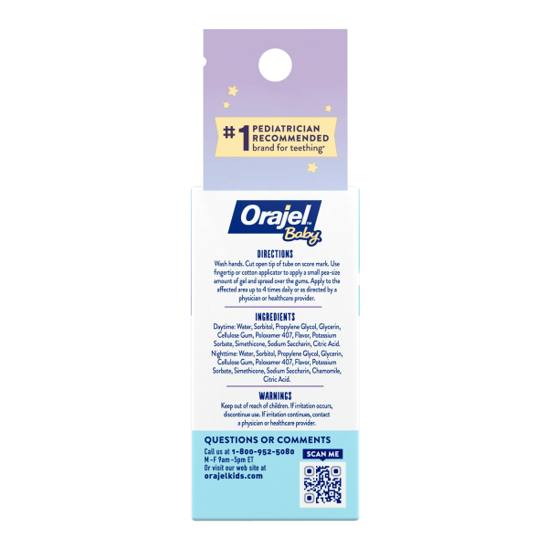 Orajel Baby Daytime & Nighttime Cooling Gels for Teething, Drug-Free, #1 Pediatrician Recommended Brand for Teething*, Two 0.18oz Tubes - Görsel 2