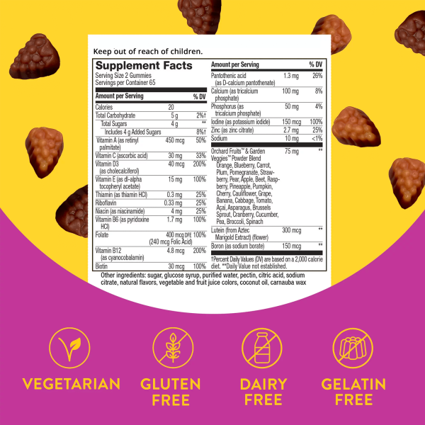 Alive! Women's 50+ Daily Multivitamin Gummies, Mixed Berry Flavored, 130 Count - Görsel 2