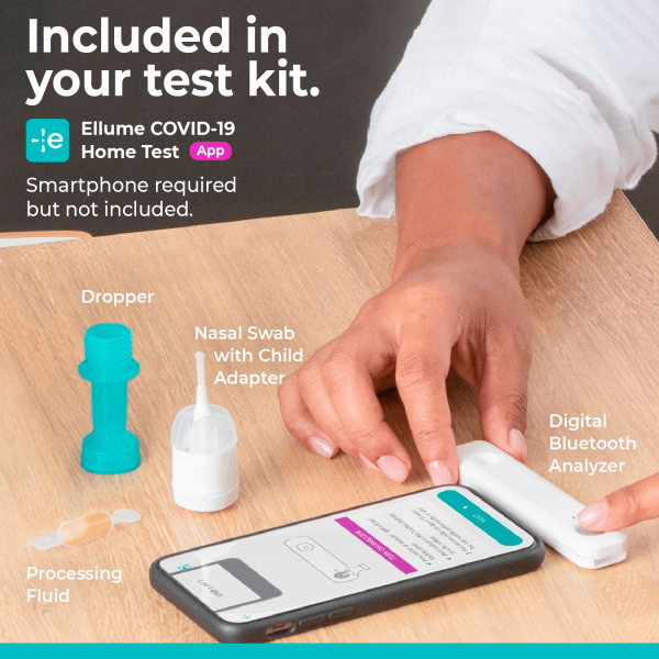 Ellume COVID Test Kit, At Home COVID-19 Home Test Kit, Rapid Antigen Self Test, Results in 15 minutes to your free mobile app, FDA Emergency Use Authorization, 1 Pack - Görsel 3