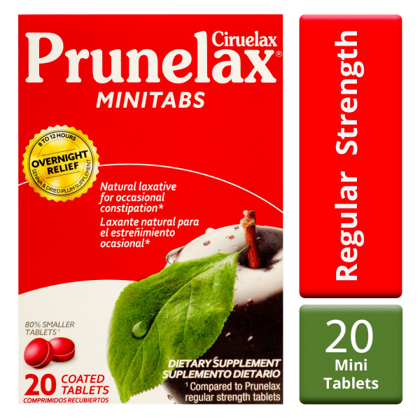 Prunelax Ciruelax Minitab's Natural Laxative Coated Tablets, 20 Count - Görsel 3
