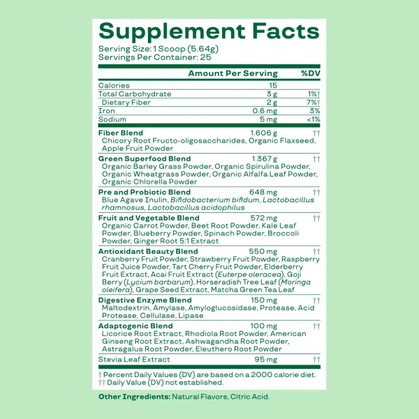 Bloom Nutrition Greens & Superfoods Powder, Mango, 25 Servings - Görsel 3