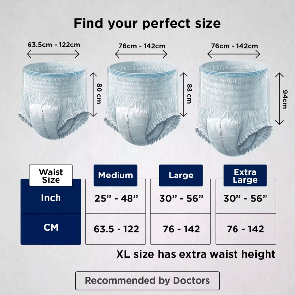 Friends Overnight Adult Diapers Pants Style - 10 Count (Xl-Xxl) Waist 30-56 Inch - Görsel 4