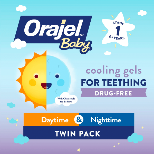 Orajel Baby Daytime & Nighttime Cooling Gels for Teething, Drug-Free, #1 Pediatrician Recommended Brand for Teething*, Two 0.18oz Tubes - Görsel 4