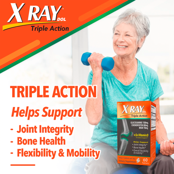 XRay Triple Action Joint Health Supplement with Vitamin D, 60 Count - Görsel 4