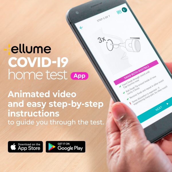 Ellume COVID Test Kit, At Home COVID-19 Home Test Kit, Rapid Antigen Self Test, Results in 15 minutes to your free mobile app, FDA Emergency Use Authorization, 1 Pack - Görsel 4